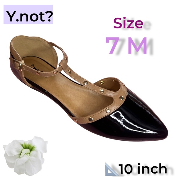 NEW WOMEN Y.not? BLACK FLATS SIZE 7M Measure 📐 10 Inch MSRP $59 - Picture 5 of 11